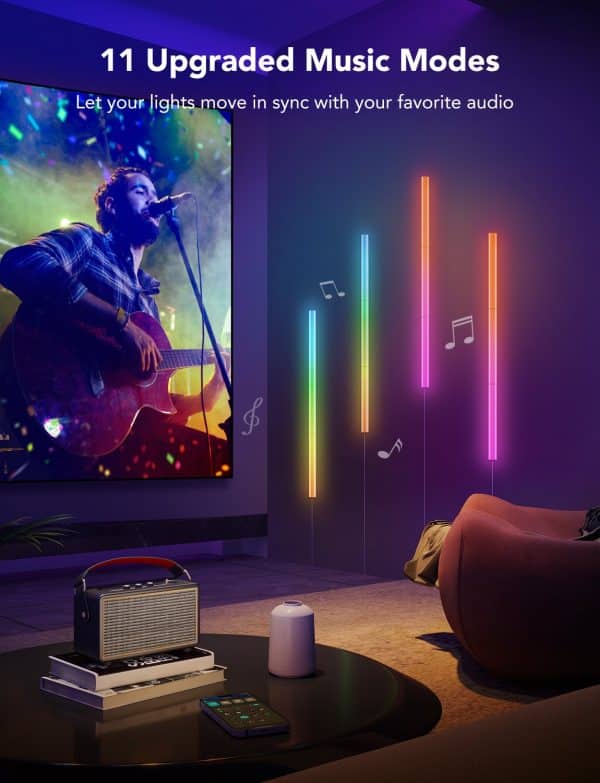 , Govee Glide Lively RGBIC Wi-Fi &amp; Bluetooth Wall Lights