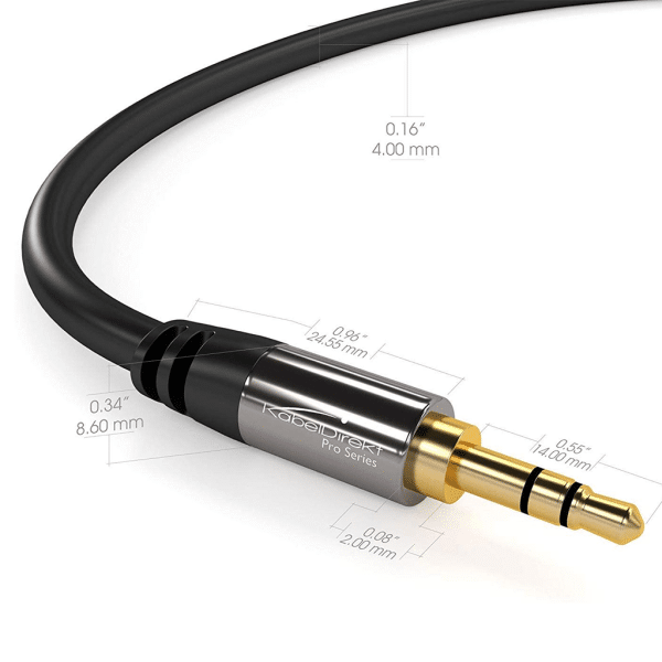 , KabelDirekt &#8211; Stereo Jack Cable, Aux Cord and Audio Cable 3.5mm  &#8211; 3m &#8211; black
