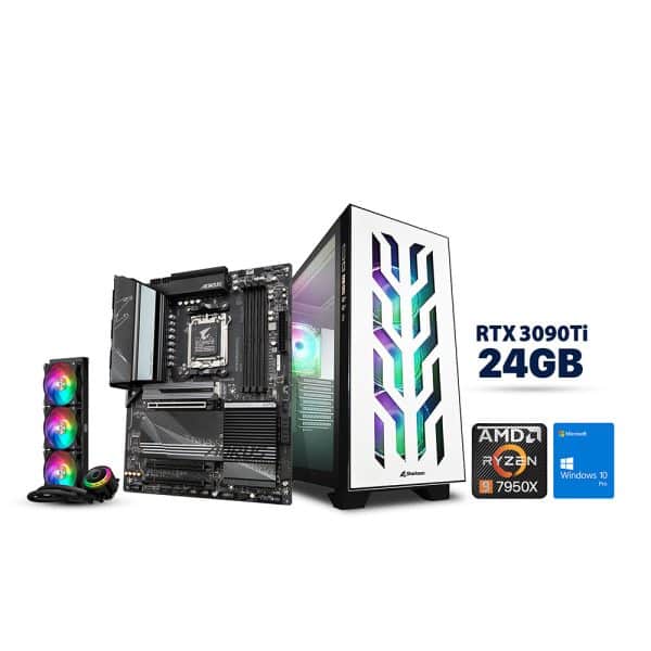 , Sharkoon Elite Shark AMD Ryzen 9 7950X RTX 3090Ti 24GB Gaming PC