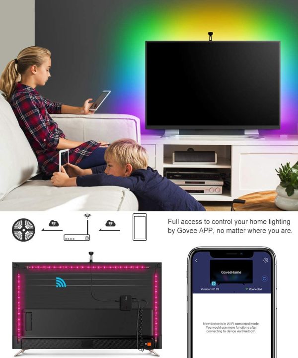 , Govee Wi-Fi RGBIC Rainbow TV Backlights with Camera
