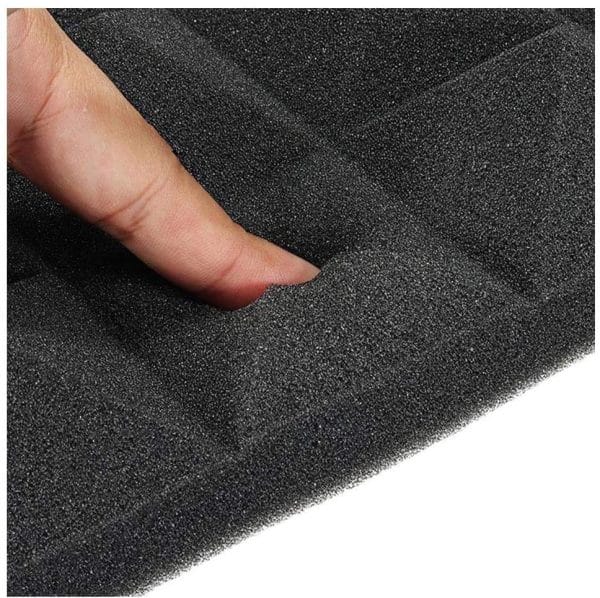 , 12pcs Pyramid Acoustic Foam Tile Home Studio Sound Treatment Accessories Foam(Black)