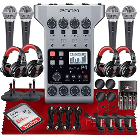 , Zoom PodTrak P4 Portable Multitrack Podcast Recorder