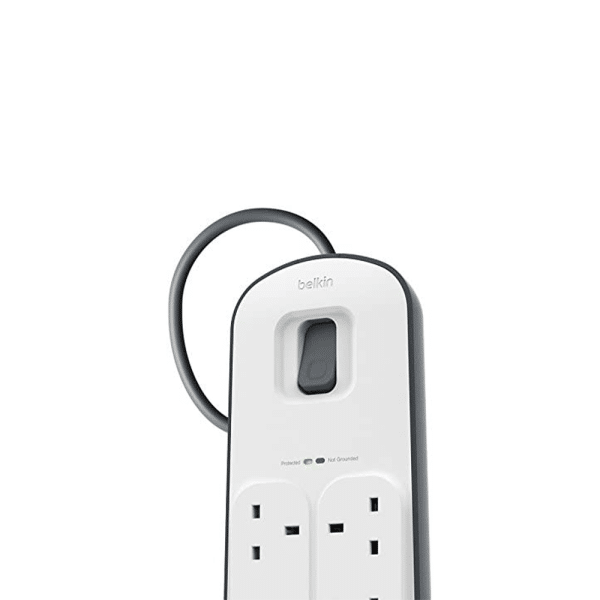 , Belkin 8 Way Surge Protection Strip with 2.4 Amp USB Charging &#8211; 2M Cord