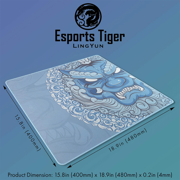 , Esports Tiger LingYun Gaming Mouse Pad &#8211; Blue, Large (480 x 400 x 4mm)