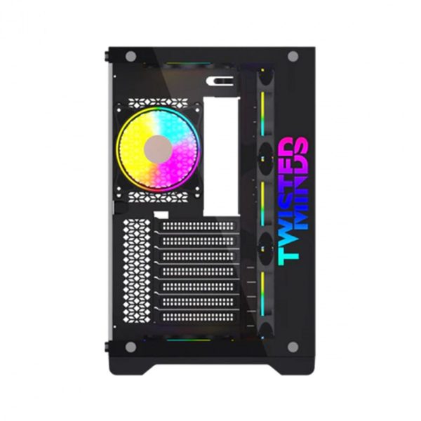 , Twisted Minds Bullet-07 Mid Tower Glass Case with 7 RGB Fans &#8211; Black