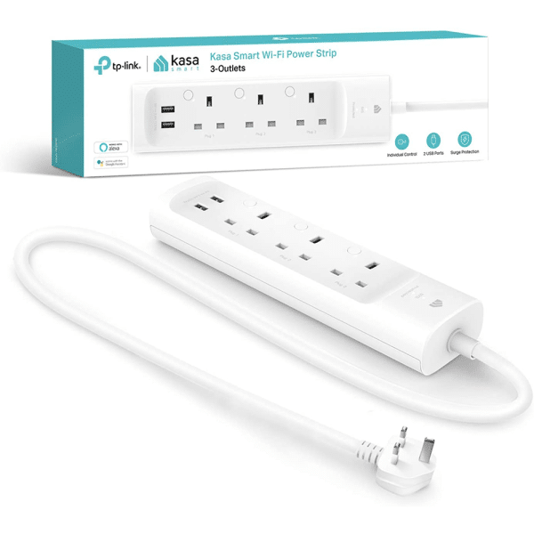 , TP-Link Kasa WiFi Power Strip 3 outlets with 2 USB Ports, Works with Alexa