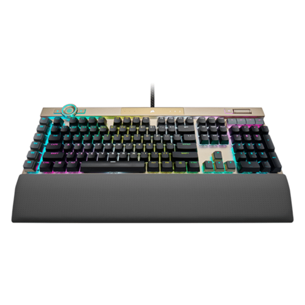 , Corsair K100 RGB Optical-Mechanical Gaming Keyboard &#8211; Midnight Gold &#8211; AR Layout