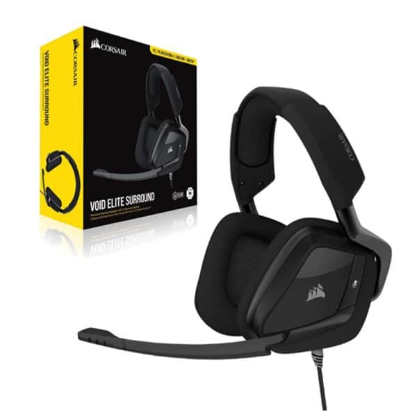 , Corsair VOID ELITE SURROUND Premium Gaming Headset with 7.1 Surround Sound Carbon