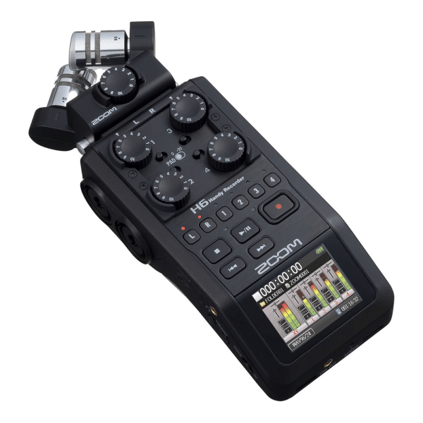 , ZOOM H6 ALL BLACK 6-INPUT / 6-TRACK PORTABLE HANDY RECORDER WITH SINGLE MIC CAPSULE (BLACK)