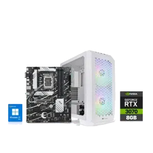 RTX 3070 Gaming PC – i5-13400F – Thermaltake View 300 White