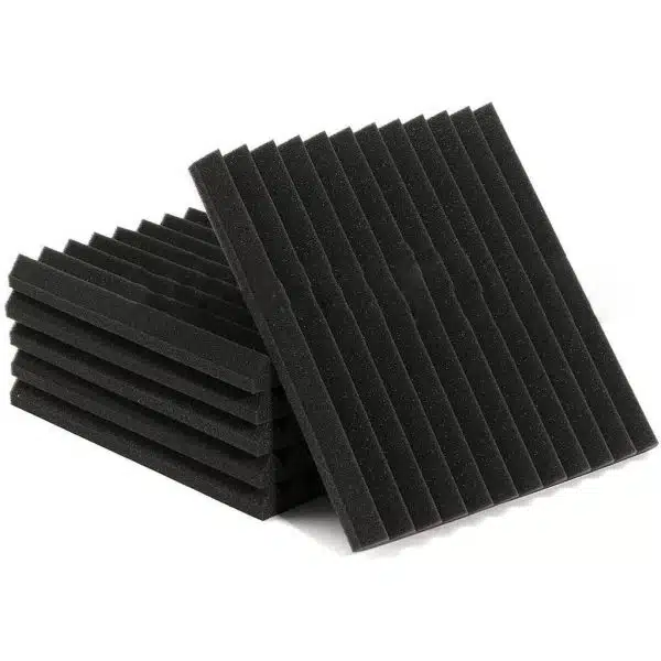 , 12 Pack black Foam Panel Wedge Studio Soundproofing