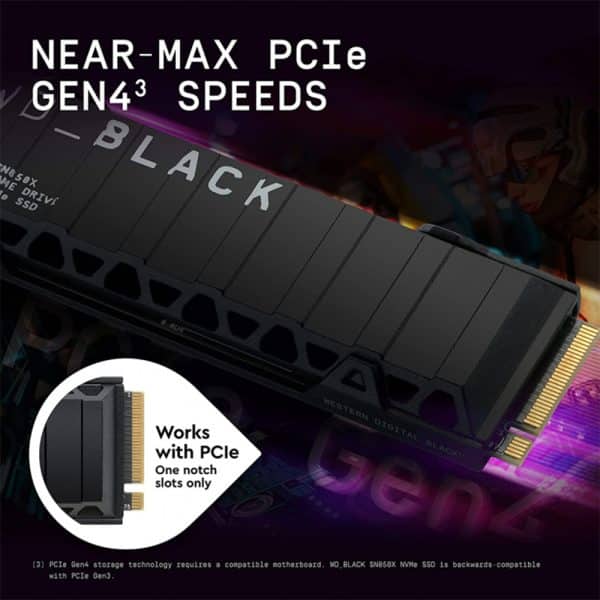 , WD 2TB WD_BLACK SN850X Gaming Internal NVMe PCIe 4.0, M.2 SSD with Heatsink, Works with Playstation 5