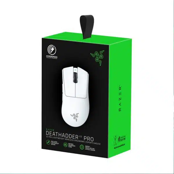 , Razer DeathAdder V3 Pro Ultra-Lightweight Wireless Esports Mouse &#8211; White