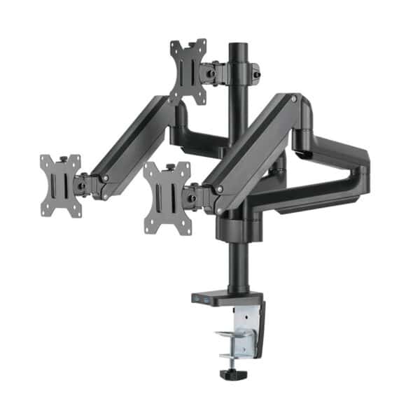 Twisted Minds Premium Triple Monitor Arm For 17"-27" Up To 7 KG With USB Ports - Black - AX Store Kuwait