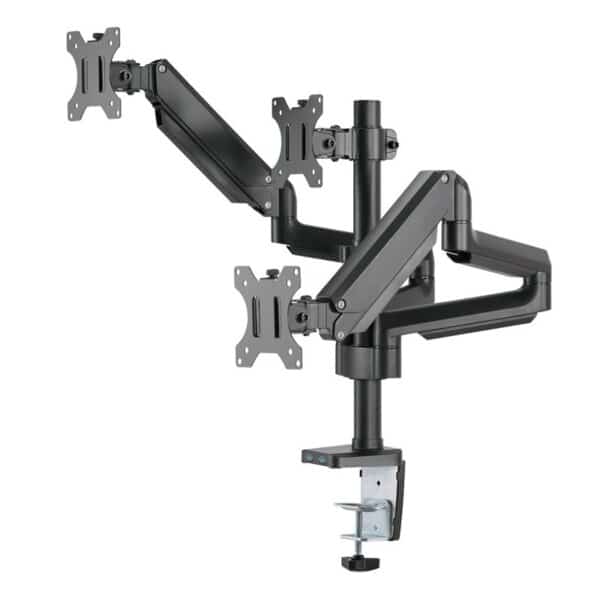 Twisted Minds Premium Triple Monitor Arm For 17"-27" Up To 7 KG With USB Ports - Black - AX Store Kuwait