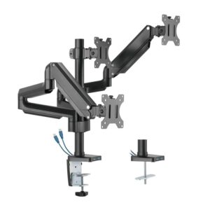 Twisted Minds Premium Triple Monitor Arm For 17"-27" Up To 7 KG With USB Ports - Black - AX Store Kuwait