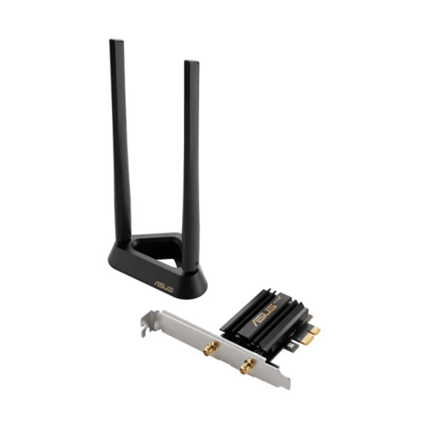 , ASUS PCE-AXE59BT AXE5400 WiFi 6E PCI-E Adapter with 2 External Antennas and Magnetized Base