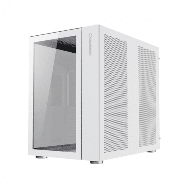 , GameMax Infinity ATX Mid Tower Fornt Panel Tempered Glass Side Panel Case &#8211; White