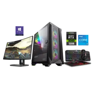 RTX 3060 12GB Gaming PC – i5-10400F – Brufen C1 Black + Monitor