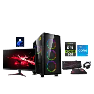 RTX 4060 Ti 8GB Gaming PC – i5-12400F – Draco XD Black + Monitor