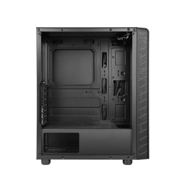 , Azza Prime ATX Mid-Tower Steel Tempered Glass Side Panel Case With 3 ARGB Fans &#8211; Black