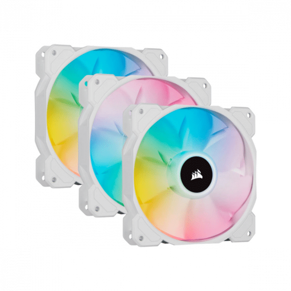 , Corsair iCUE SP120 RGB ELITE Performance 120mm Triple Fan Pack &#8211; White