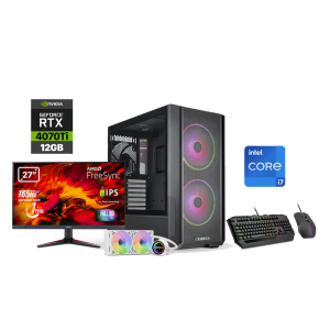 RTX 4070 Ti Gaming PC – i7-13700K – Lancool 216 Black + Monitor