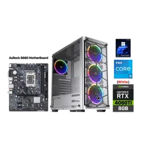 RTX 4060 Ti 8GB Gaming PC – i5-13400F – Venom X Arctic White