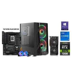 RTX 4070 Gaming PC – i7-13700F – AeroCool NightHawk Black
