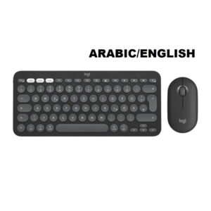 Logitech Pebble 2 Combo Slim Wireless Bluetooth Keyboard & Mouse Combo Set (Arabic/English) - Graphite - AX Store Kuwait