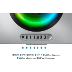 Samsung Odyssey G8 G855D silver OLED smart gaming monitor rear design