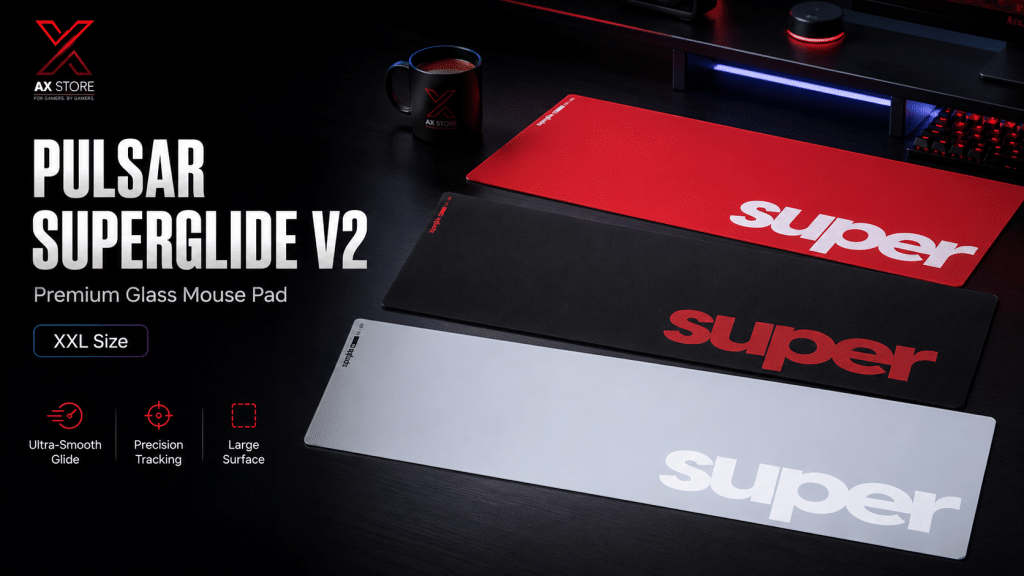 Pulsar Superglide Premium Glass Mouse Pad V2 for Smooth Gaming Performance at AX Store