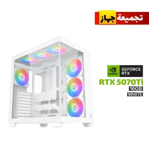RTX 5070 Ti Gaming PC – i7-14700K – Aqua V Air Arctic White