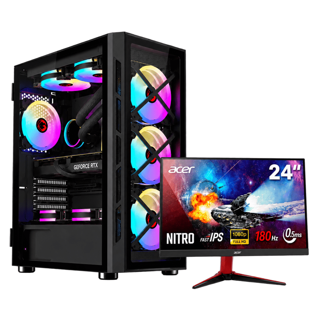 RTX 5060 Ti 8GB Gaming PC – i7-14700F – Trident Black + Monitor