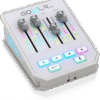 GoXLR Mini White close-up – real-time fader controls and headphone input