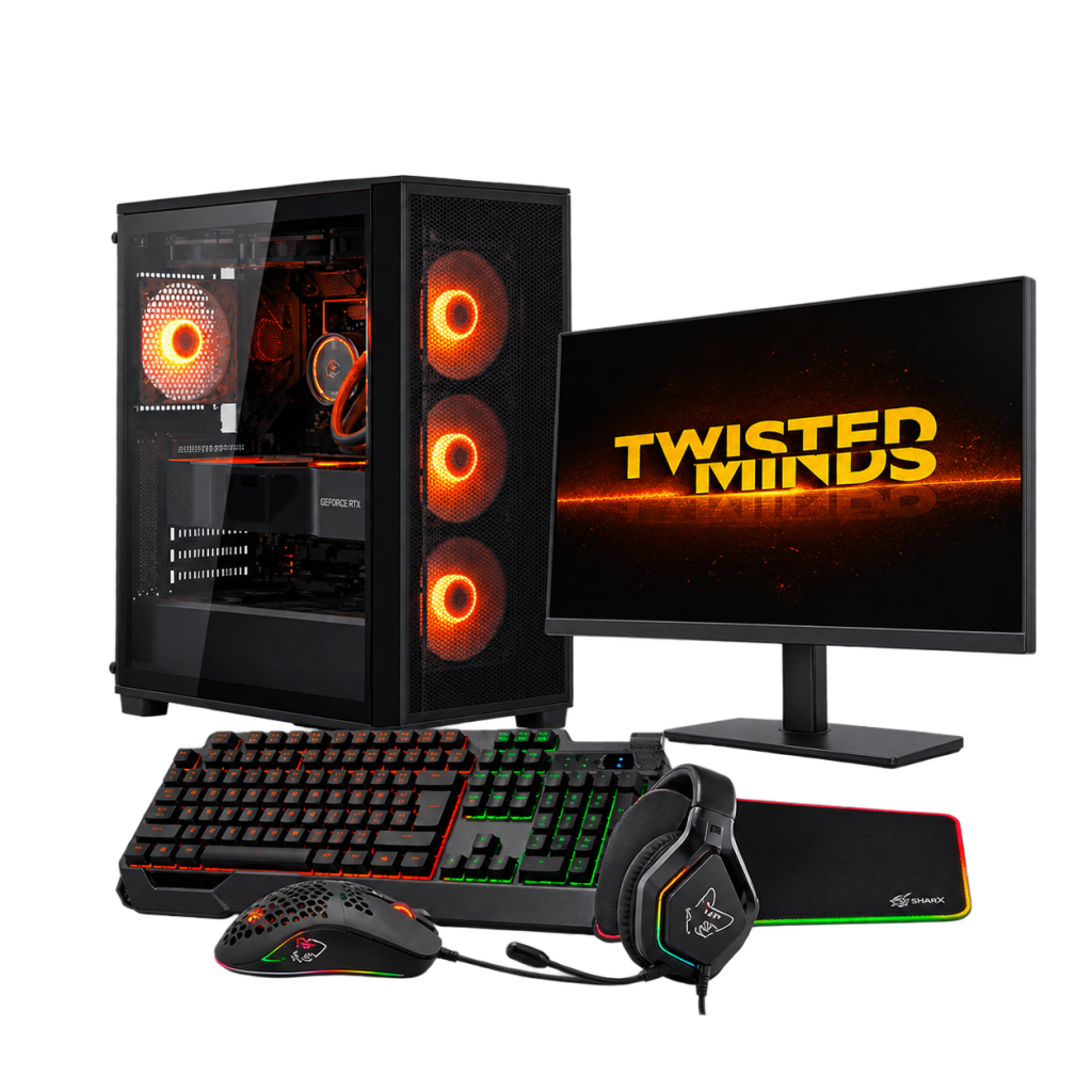 RTX 3050 8GB Gaming PC – i5-12400F – Cougar MX220 Black + Monitor