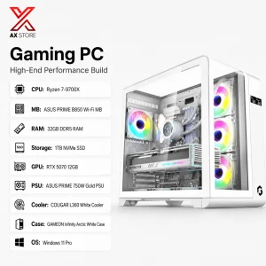 RTX 5070 Gaming PC – Ryzen 7 9700X – GameOn Infinity Arctic White
