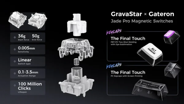 GravaStar Mercury V75 Mecha Gray – 75% Hall-Effect Magnetic Switch Gaming Keyboard