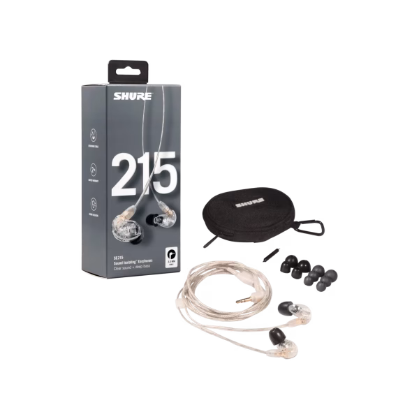 Shure SE215-CL-EFS Sound Isolating Earphones with 3.5mm Cable - Clear - AX Store Kuwait