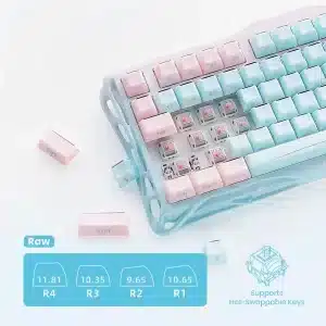 GravaStar Mercury K1 Lite Aurora Mist Tri-Mode Wireless Keyboard