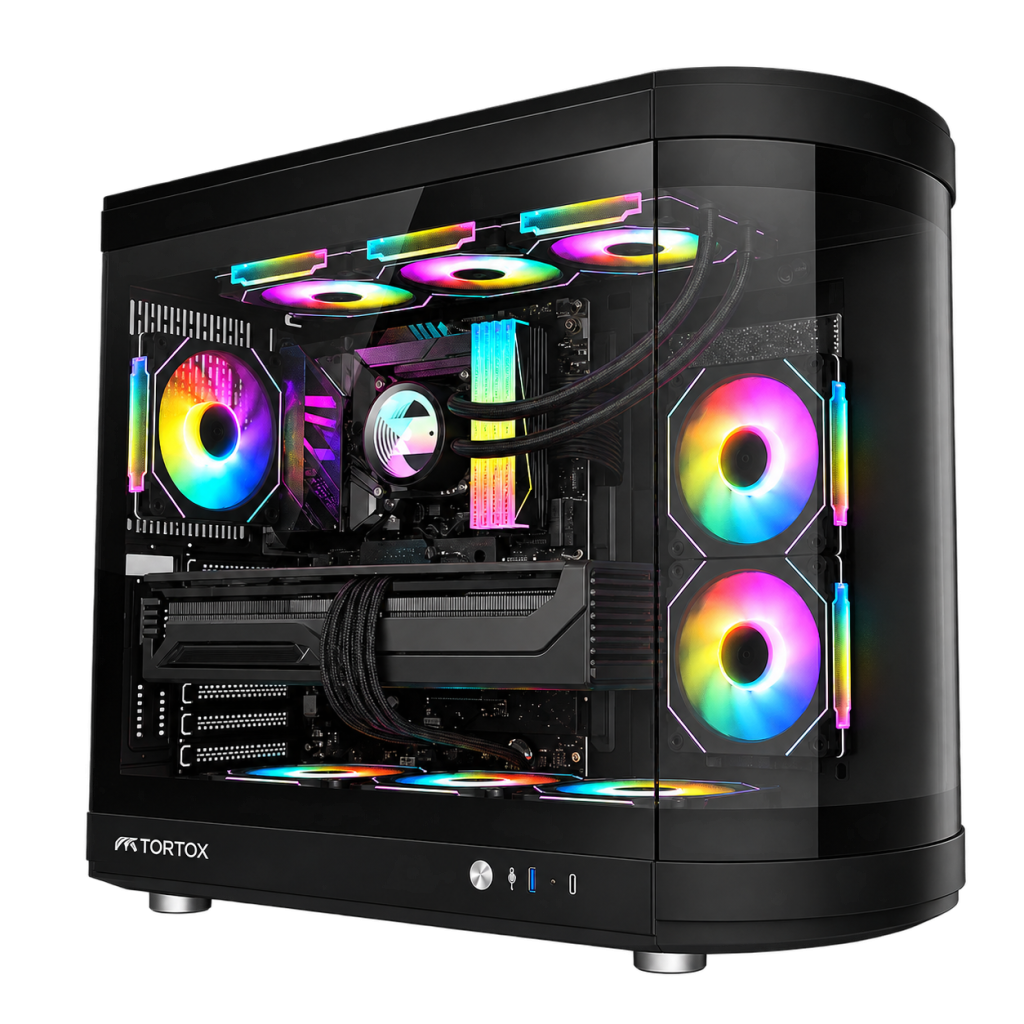 RX 9070 XT Gaming PC – Ryzen 7 9800X3D – Tortox Vidrio RGB Black