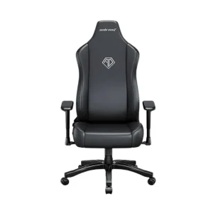AndaSeat Novis Large Gaming Chair Black - PVC Leather & Linen Upholstery - Adjustable Armrests