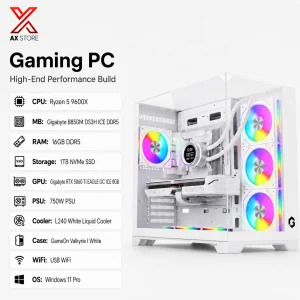 RTX 5060 Ti 8GB Gaming PC – Ryzen 5 9600X – Valkyrie I White