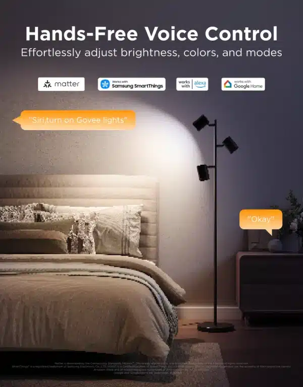 Govee Tree Floor Lamp H60B2 – RGB Multi-Head Smart Floor Lamp - AX Store Kuwait