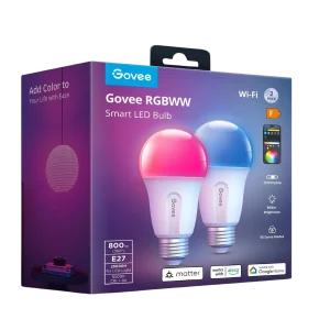 Govee RGBWW Smart LED Bulb H6004 – E27 Base 2 Pack - AX Store Kuwait