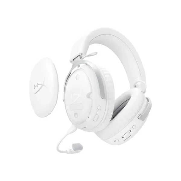 HyperX Cloud III S Wireless Bluetooth Gaming Headset with 53mm Angled Drivers, Up to 200 Hours Battery, White - AX Store