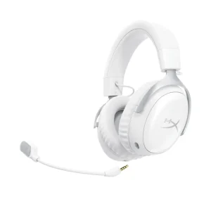 HyperX Cloud III S Wireless Bluetooth Gaming Headset with 53mm Angled Drivers, Up to 200 Hours Battery, White - AX Store