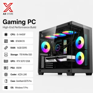 RTX 5070 Gaming PC – i5-14400F – DarkFlash B275 Pro Black