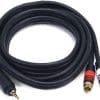 Monoprice Premium 3.5mm Stereo to 2 RCA Cable, 22AWG, Gold Plated, 1.8M - AX Store Kuwait