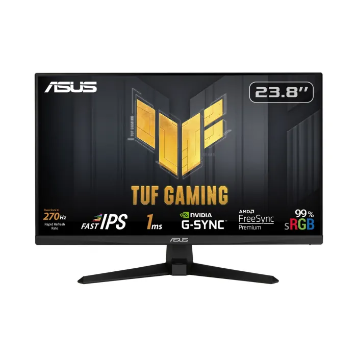 ASUS TUF Gaming VG249QM1A ports and stand design - AX Store Kuwait